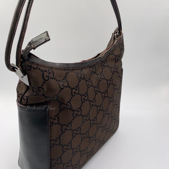 Authentic Gucci Monogram Dark Brown Shoulder Bag - Picture 4 of 15